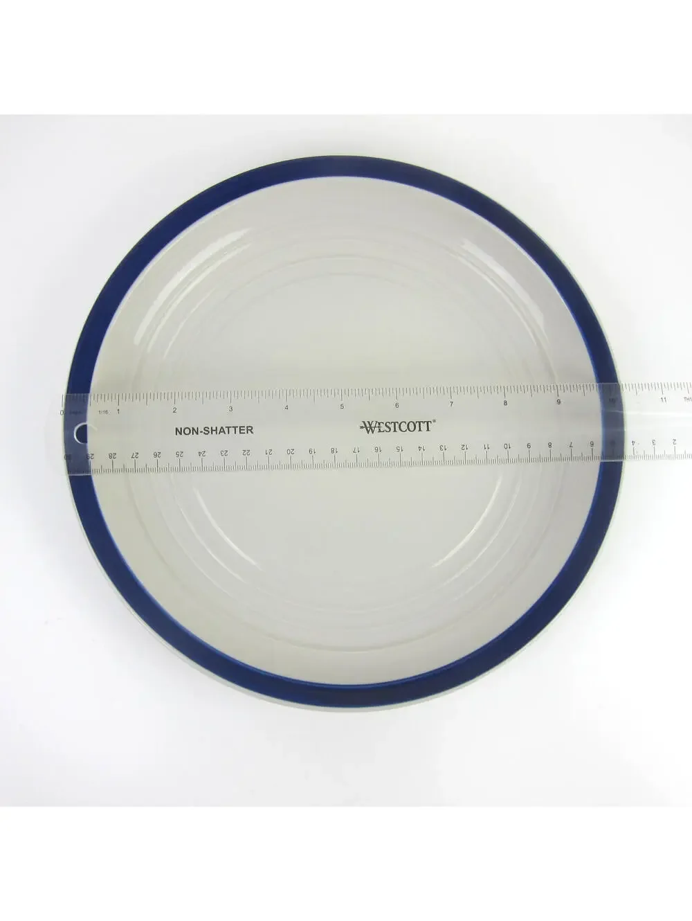 Target Home Dinner Plate Cobalt Blue Rim Embossed Rings 10.25